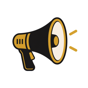 Megaphone icon for marketing resources