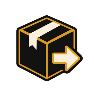 Shipping box icon for order fulfillment