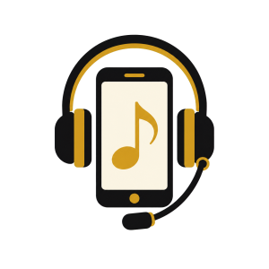 Phone and headset icon for studio support